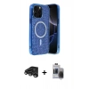 MARSİLYAN™- iPhone 15 Pro Max Kılıf Eksen Çizgi - Siyah Vanessa Magic Hayalet Cam + Raze Metal Kamera Lens - TMGI