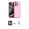 MARSİLYAN™- iPhone 15 Pro Max Kılıf Eksen Doku Koleksiyonu - Siyah Bilvis 0.18mm Plus Cam Ekran Koruyucu + PVD Metal Kamera Lens - SH
