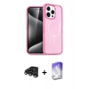 MARSİLYAN™- iPhone 15 Pro Max Kılıf Eksen Doku Koleksiyonu - Siyah Bilvis 5in1 3D Magic Cam Ekran Koruyucu + Raze Metal Kamera Lens - TMGI