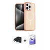 MARSİLYAN™- iPhone 15 Pro Max Kılıf Eksen Doku Koleksiyonu - Siyah Bilvis 5in1 5D Magic Hayalet Cam Ekran Koruyucu + Lacivert Raze Metal Kamera Lens
