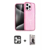 MARSİLYAN™- iPhone 15 Pro Max Kılıf Eksen Doku Koleksiyonu - Siyah Bilvis Hayalet Cam Ekran Koruyucu + PVD Metal Kamera Lens - GS