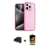MARSİLYAN™- iPhone 15 Pro Max Kılıf Eksen Doku Koleksiyonu - Siyah Buffer Cam Ekran Koruyucu + Raze Metal Kamera Lens - SH