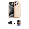 MARSİLYAN™- iPhone 15 Pro Max Kılıf Eksen Doku Koleksiyonu - Siyah Buffer Hayalet Cam Ekran Koruyucu + Gümüş Raze Metal Kamera Lens