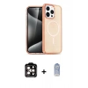 MARSİLYAN™- iPhone 15 Pro Max Kılıf Eksen Doku Koleksiyonu - Siyah Joko Magic 5D Cam + PVD Metal Kamera Lens - TU