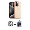 MARSİLYAN™- iPhone 15 Pro Max Kılıf Eksen Doku Koleksiyonu - Siyah Vanessa Magic Cam + Gümüş PVD Metal Kamera Lens