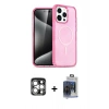 MARSİLYAN™- iPhone 15 Pro Max Kılıf Eksen Doku Koleksiyonu - Siyah Vanessa Magic Cam + Gümüş PVD Metal Kamera Lens