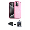 MARSİLYAN™- iPhone 15 Pro Max Kılıf Eksen Doku Koleksiyonu - Siyah Vanessa Magic Cam + Lacivert Raze Metal Kamera Lens