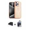 MARSİLYAN™- iPhone 15 Pro Max Kılıf Eksen Doku Koleksiyonu - Siyah Vanessa Magic Cam + Lacivert Raze Metal Kamera Lens