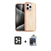 MARSİLYAN™- iPhone 15 Pro Max Kılıf Eksen Doku Koleksiyonu - Siyah Vanessa Magic Cam + PVD Metal Kamera Lens - SH