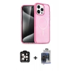 MARSİLYAN™- iPhone 15 Pro Max Kılıf Eksen Doku Koleksiyonu - Siyah Vanessa Magic Cam + PVD Metal Kamera Lens - TU