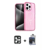 MARSİLYAN™- iPhone 15 Pro Max Kılıf Eksen Doku Koleksiyonu - Siyah Vanessa Magic Cam + PVD Metal Kamera Lens - LT