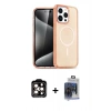 MARSİLYAN™- iPhone 15 Pro Max Kılıf Eksen Doku Koleksiyonu - Siyah Vanessa Magic Cam + PVD Metal Kamera Lens - TU