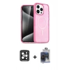 MARSİLYAN™- iPhone 15 Pro Max Kılıf Eksen Doku Koleksiyonu - Siyah Vanessa Magic Cam + PVD Metal Kamera Lens - SH