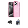 MARSİLYAN™- iPhone 15 Pro Max Kılıf Eksen Doku Koleksiyonu - Siyah Vanessa Magic Cam + Raze Metal Kamera Lens - GS
