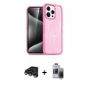 MARSİLYAN™- iPhone 15 Pro Max Kılıf Eksen Doku Koleksiyonu - Siyah Vanessa Magic Hayalet Cam + Titanyum Gri Raze Metal Kamera Lens