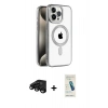 MARSİLYAN™- iPhone 15 Pro Max Kılıf Eksen Form Koleksiyonu - Şeffaf Pasifik Cam Ekran Koruyucu + Raze Metal Kamera Lens - SH