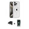 MARSİLYAN™- iPhone 15 Pro Max Kılıf Eksen Form Koleksiyonu - Siyah 360 Mat Full Body Arka Koruyucu + Gümüş Raze Metal Kamera Lens
