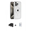 MARSİLYAN™- iPhone 15 Pro Max Kılıf Eksen Form Koleksiyonu - Siyah Bilvis 0.18mm Plus Cam Ekran Koruyucu + Raze Metal Kamera Lens - TMGI