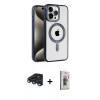 MARSİLYAN™- iPhone 15 Pro Max Kılıf Eksen Form Koleksiyonu - Siyah Bilvis 3D Cam Ekran Koruyucu + Raze Metal Kamera Lens - LT