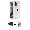 MARSİLYAN™- iPhone 15 Pro Max Kılıf Eksen Form Koleksiyonu - Siyah Bilvis 3D Mat Cam Ekran Koruyucu + Raze Metal Kamera Lens - SH