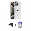 MARSİLYAN™- iPhone 15 Pro Max Kılıf Eksen Form Koleksiyonu - Siyah Bilvis 5in1 3D Magic Cam Ekran Koruyucu + Raze Metal Kamera Lens - GS