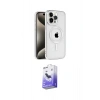 MARSİLYAN™- iPhone 15 Pro Max Kılıf Eksen Form Koleksiyonu - Siyah Bilvis 5in1 5D Magic Hayalet Cam Ekran Koruyucu