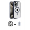 MARSİLYAN™- iPhone 15 Pro Max Kılıf Eksen Form Koleksiyonu - Siyah Joko Magic 5D Cam + PVD Metal Kamera Lens - GS