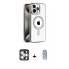 MARSİLYAN™- iPhone 15 Pro Max Kılıf Eksen Form Koleksiyonu - Siyah Joko Magic 5D Cam + PVD Metal Kamera Lens - GS