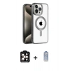 MARSİLYAN™- iPhone 15 Pro Max Kılıf Eksen Form Koleksiyonu - Siyah Joko Magic 5D Cam + PVD Metal Kamera Lens - TU