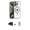 MARSİLYAN™- iPhone 15 Pro Max Kılıf Eksen Form Koleksiyonu - Siyah Joko Magic 5D Cam + Raze Metal Kamera Lens - LT