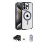 MARSİLYAN™- iPhone 15 Pro Max Kılıf Eksen Form Koleksiyonu - Siyah Joko Magic 5D Cam + Raze Metal Kamera Lens - GS