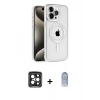 MARSİLYAN™- iPhone 15 Pro Max Kılıf Eksen Form Koleksiyonu - Siyah Joko Magic 5D Cam + Siyah PVD Metal Kamera Lens