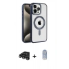 MARSİLYAN™- iPhone 15 Pro Max Kılıf Eksen Form Koleksiyonu - Siyah Joko Magic 5D Cam + Raze Metal Kamera Lens - TMGI