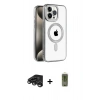 MARSİLYAN™- iPhone 15 Pro Max Kılıf Eksen Form Koleksiyonu - Siyah Joko Magic 5D Hayalet Cam + Raze Metal Kamera Lens - TMGI