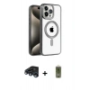 MARSİLYAN™- iPhone 15 Pro Max Kılıf Eksen Form Koleksiyonu - Siyah Joko Magic 5D Hayalet Cam + Raze Metal Kamera Lens - LT