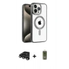 MARSİLYAN™- iPhone 15 Pro Max Kılıf Eksen Form Koleksiyonu - Siyah Joko Magic 5D Hayalet Cam + Raze Metal Kamera Lens - TMGI