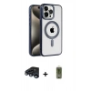MARSİLYAN™- iPhone 15 Pro Max Kılıf Eksen Form Koleksiyonu - Siyah Joko Magic 5D Hayalet Cam + Raze Metal Kamera Lens - LT