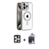 MARSİLYAN™- iPhone 15 Pro Max Kılıf Eksen Form Koleksiyonu - Siyah Vanessa Magic Cam + PVD Metal Kamera Lens - LT