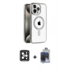 MARSİLYAN™- iPhone 15 Pro Max Kılıf Eksen Form Koleksiyonu - Siyah Vanessa Magic Cam + Siyah PVD Metal Kamera Lens