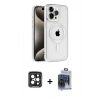 MARSİLYAN™- iPhone 15 Pro Max Kılıf Eksen Form Koleksiyonu - Siyah Vanessa Magic Cam + Siyah PVD Metal Kamera Lens