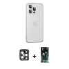 MARSİLYAN™- iPhone 15 Pro Max Kılıf Eksen Form Serisi - Şeffaf 360 Full Body Arka Koruyucu + PVD Metal Kamera Lens - LT