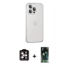 MARSİLYAN™- iPhone 15 Pro Max Kılıf Eksen Form Serisi - Şeffaf 360 Full Body Arka Koruyucu + PVD Metal Kamera Lens - TU