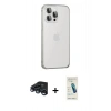 MARSİLYAN™- iPhone 15 Pro Max Kılıf Eksen Form Serisi - Şeffaf Pasifik Cam Ekran Koruyucu + Raze Metal Kamera Lens - LT