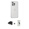 MARSİLYAN™- iPhone 15 Pro Max Kılıf Eksen Form Serisi - Şeffaf Pasifik Cam Ekran Koruyucu + Raze Metal Kamera Lens - LT
