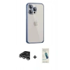 MARSİLYAN™- iPhone 15 Pro Max Kılıf Eksen Form Serisi - Şeffaf Pasifik Cam Ekran Koruyucu + Raze Metal Kamera Lens - GS