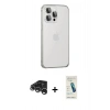 MARSİLYAN™- iPhone 15 Pro Max Kılıf Eksen Form Serisi - Şeffaf Pasifik Cam Ekran Koruyucu + Raze Metal Kamera Lens - GS