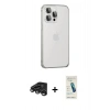 MARSİLYAN™- iPhone 15 Pro Max Kılıf Eksen Form Serisi - Şeffaf Pasifik Cam Ekran Koruyucu + Raze Metal Kamera Lens - TMGI