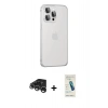 MARSİLYAN™- iPhone 15 Pro Max Kılıf Eksen Form Serisi - Şeffaf Pasifik Cam Ekran Koruyucu + Raze Metal Kamera Lens - GS
