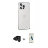 MARSİLYAN™- iPhone 15 Pro Max Kılıf Eksen Form Serisi - Şeffaf Pasifik Cam Ekran Koruyucu + Raze Metal Kamera Lens - TMGI