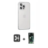 MARSİLYAN™- iPhone 15 Pro Max Kılıf Eksen Form Serisi - Siyah 360 Mat Full Body Arka Koruyucu + PVD Metal Kamera Lens - GI